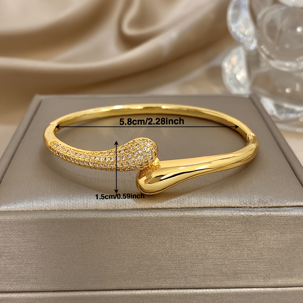 Women's Exquisite Inlaid Golden Snake Bangle Bracelet